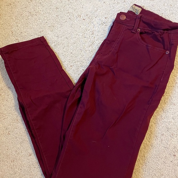 Walmart Burgundy Skinny Pants Sz XL - Picture 2 of 3
